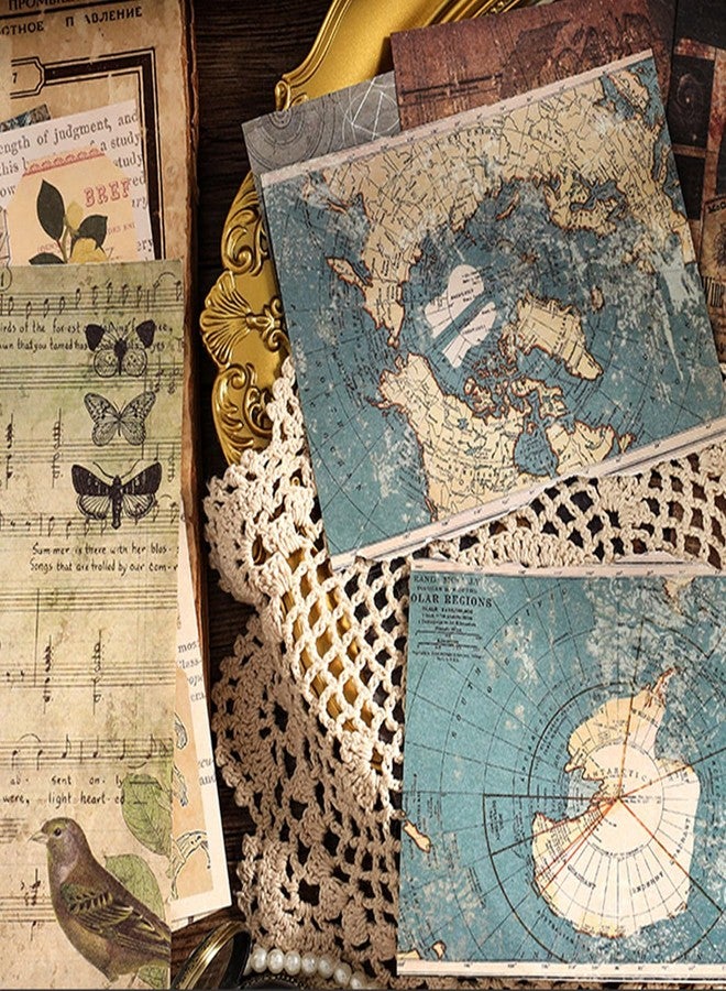 Prstincol Vintage Aesthetic Washi Stickers and Papers for Scrapbooking,40 Sheets Ephemera Book for Art Journaling with Celestial and Ocean Theme Stickers and Decoupage Papers for Junk Journal - Image 5
